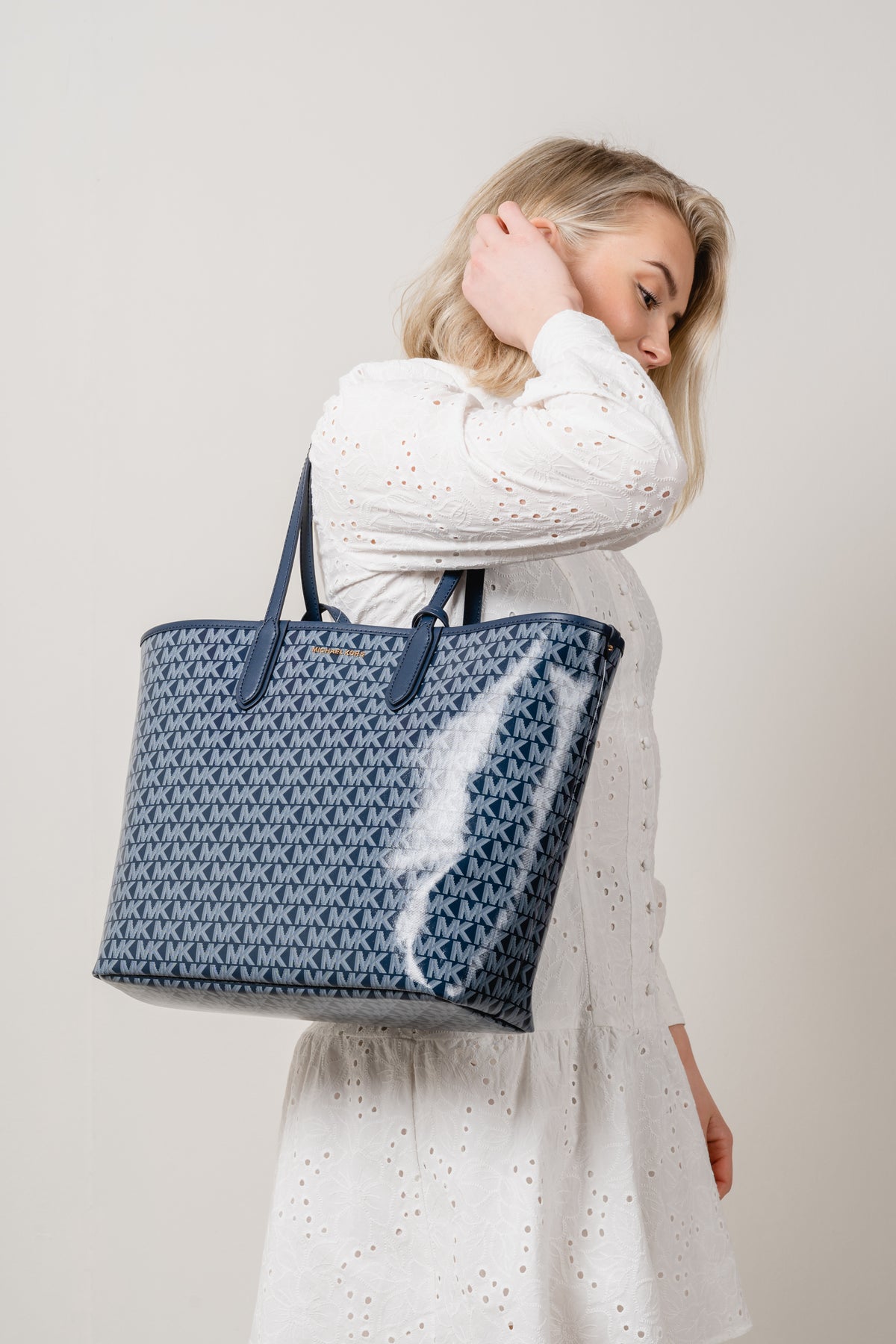 Eliza Large EW Open Tote Bag - Navy