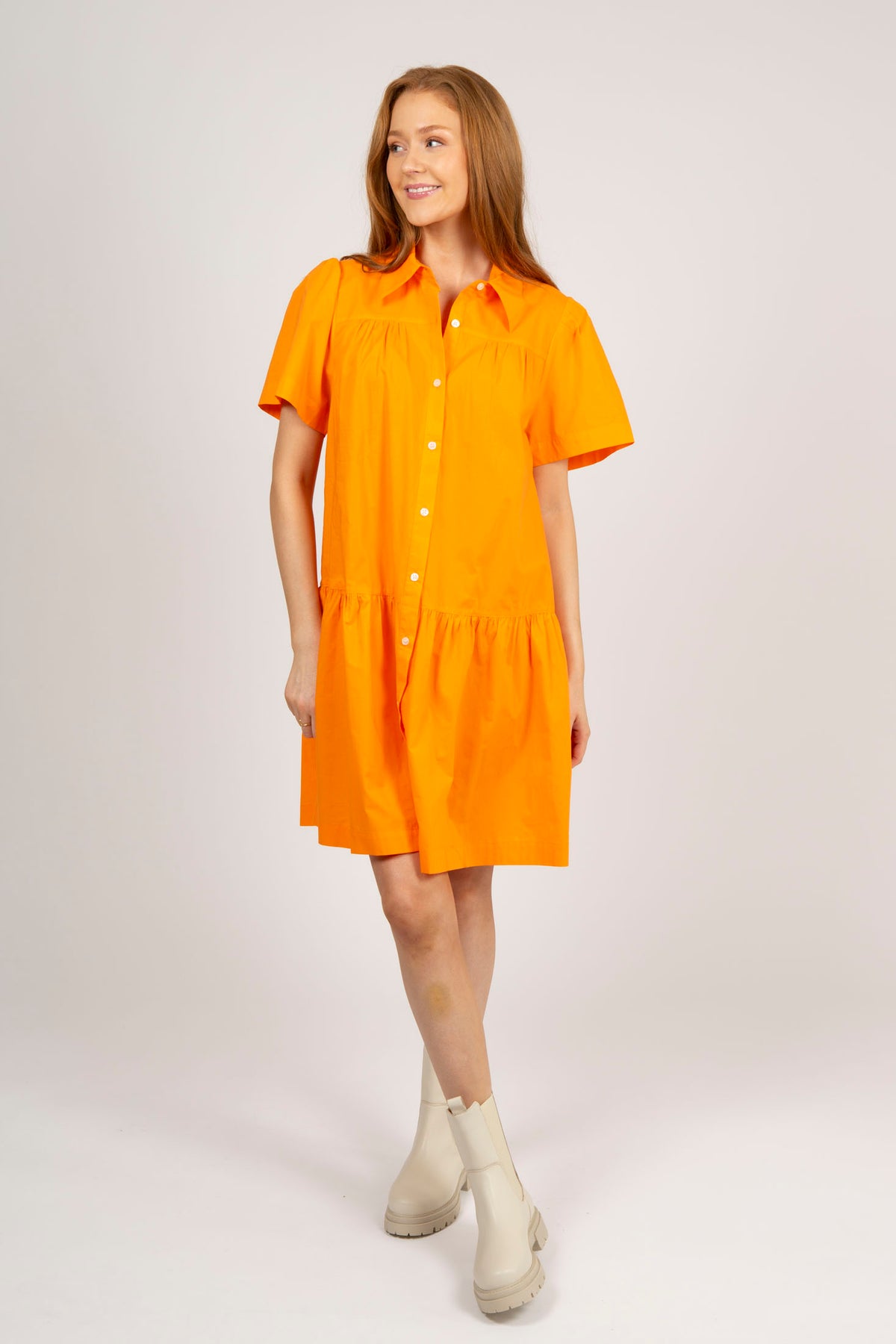 Sandrine Skjortklänning - Orange