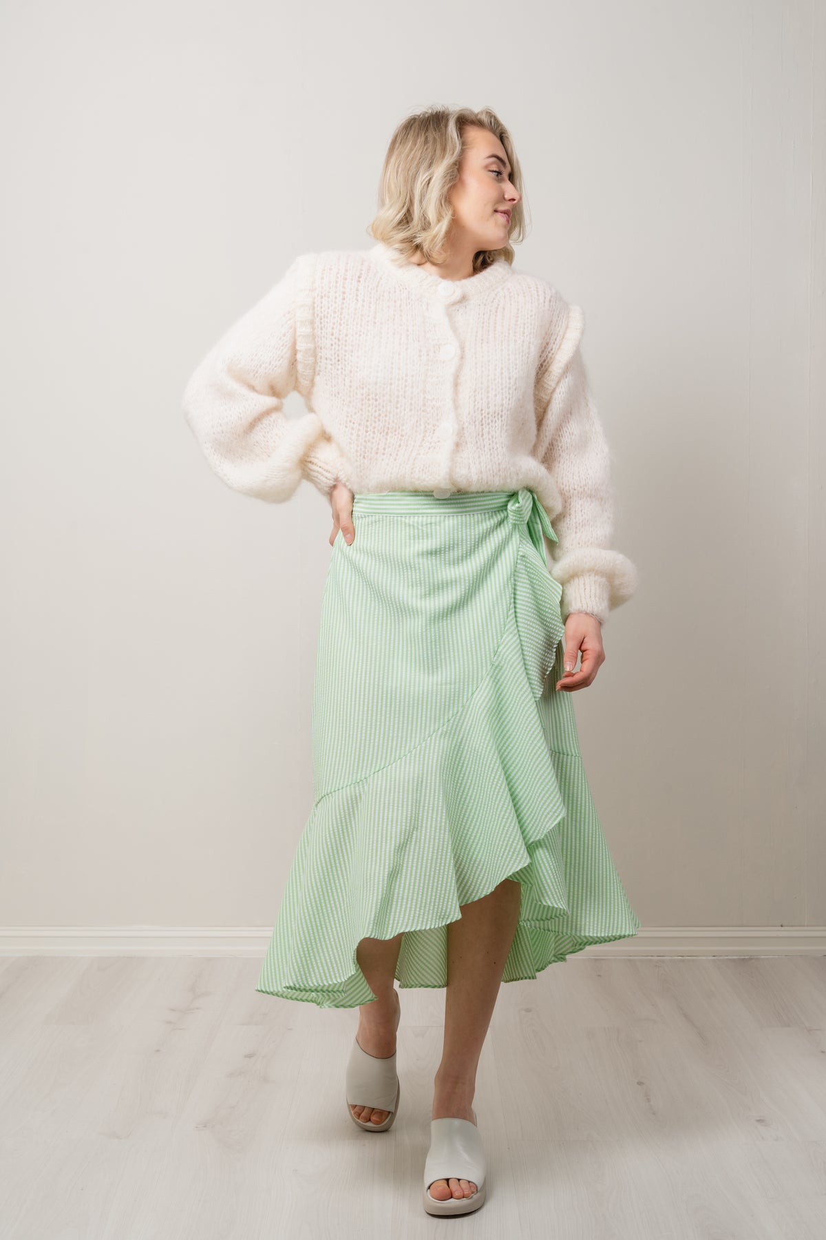 Yastia HW Midi Wrap Skirt - Summer Green