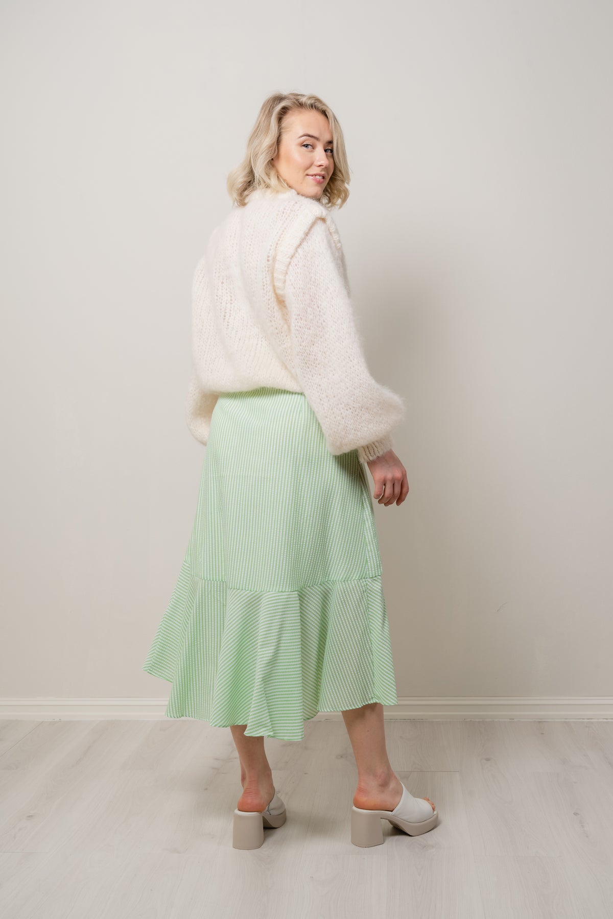 Yastia HW Midi Wrap Skirt - Summer Green