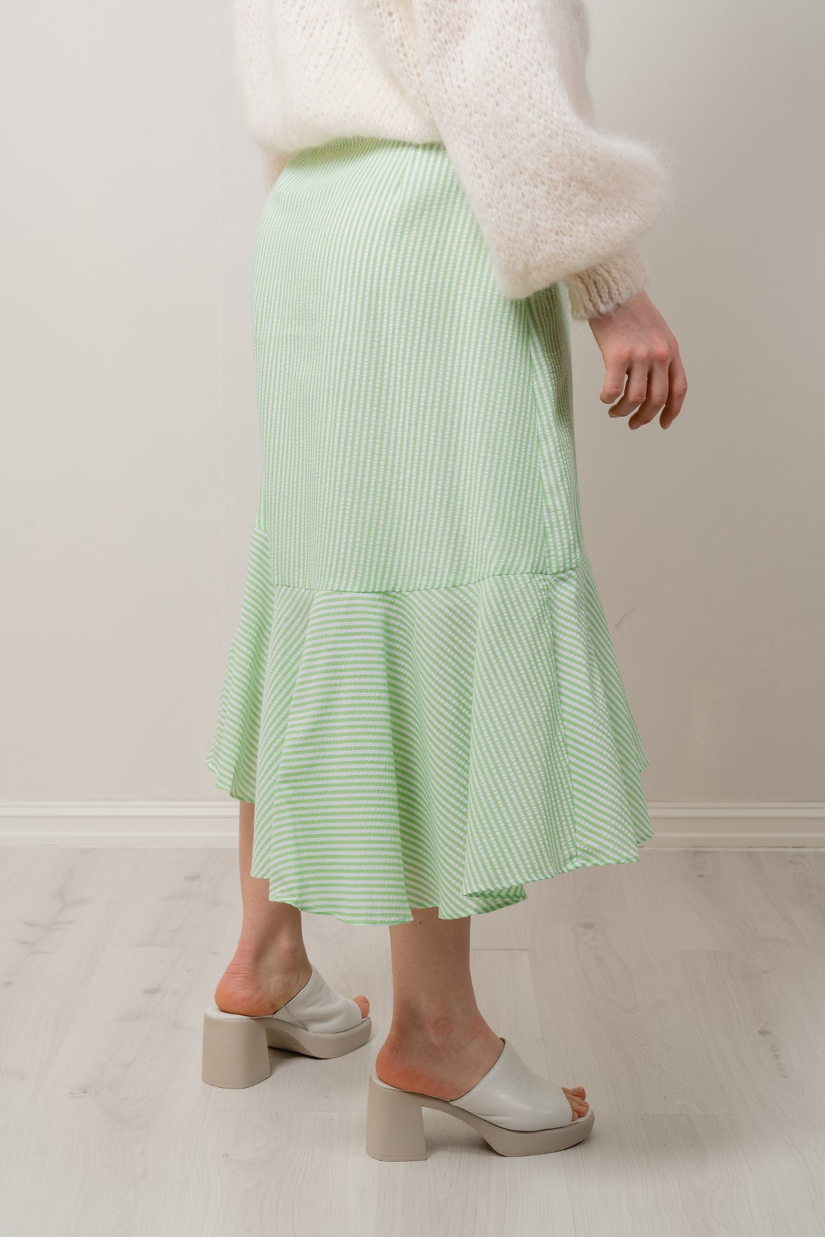 Yastia HW Midi Wrap Skirt - Summer Green