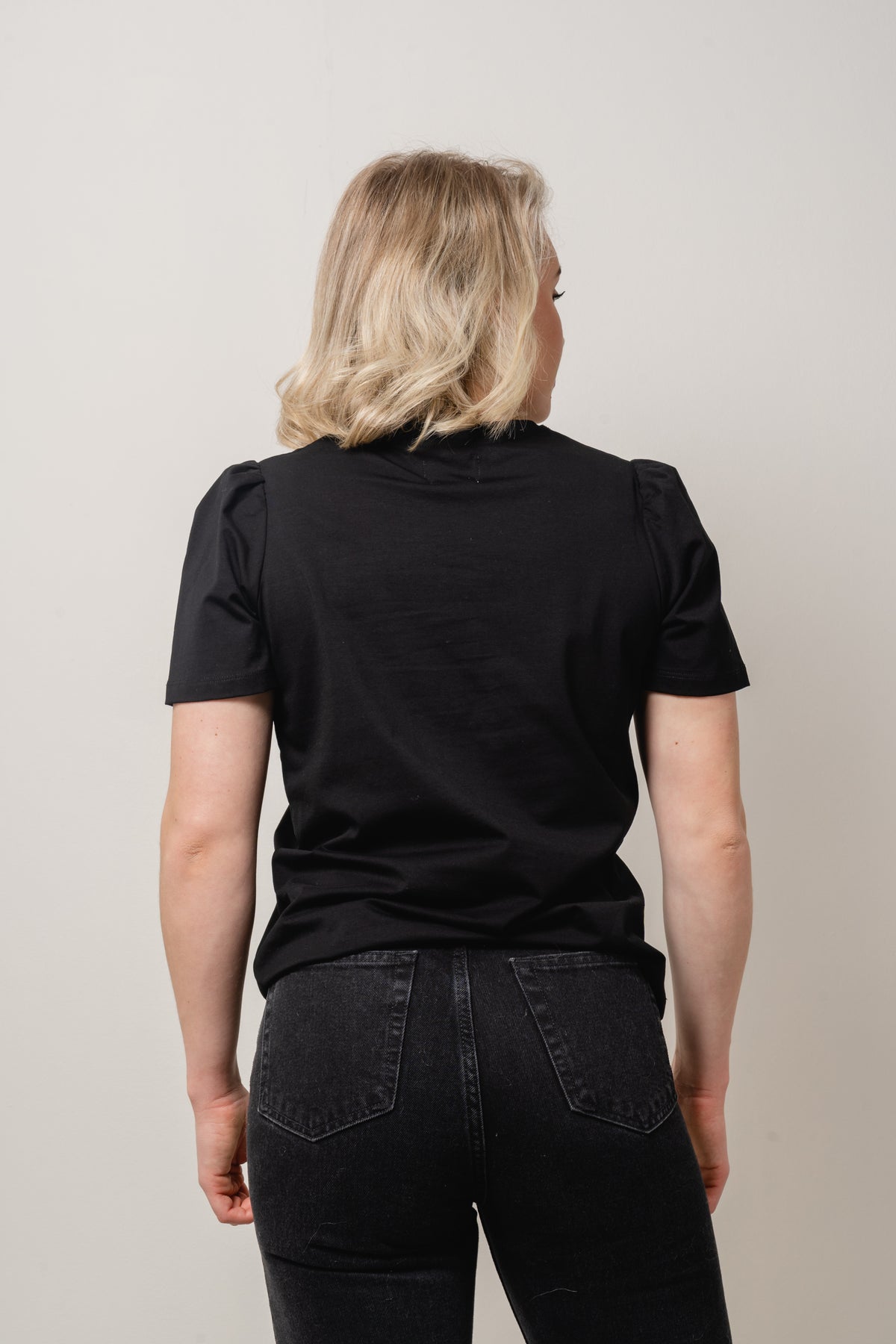 Janine Puff Tee - Black