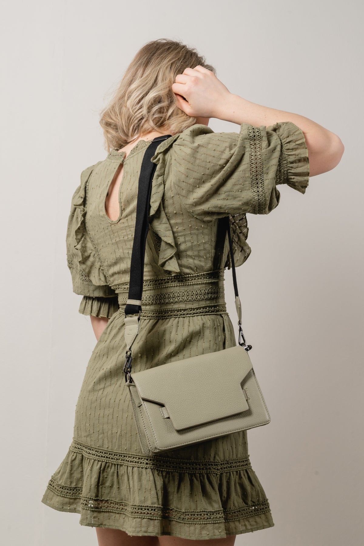 Arabella Crossbody Bag - Dusty Avocado/Black