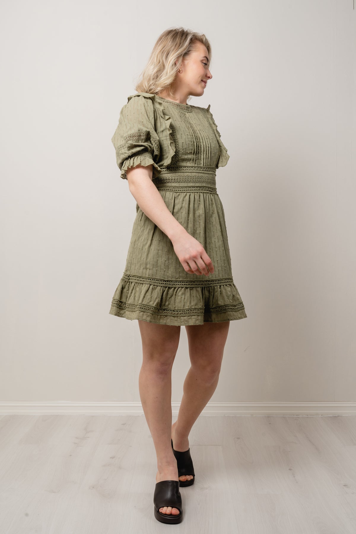 Leandra Dress - Oil Green