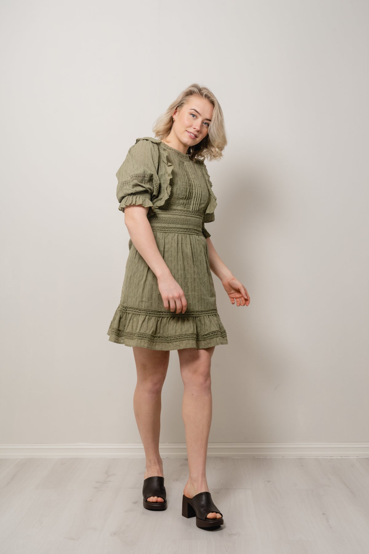 Leandra Dress - Oil Green