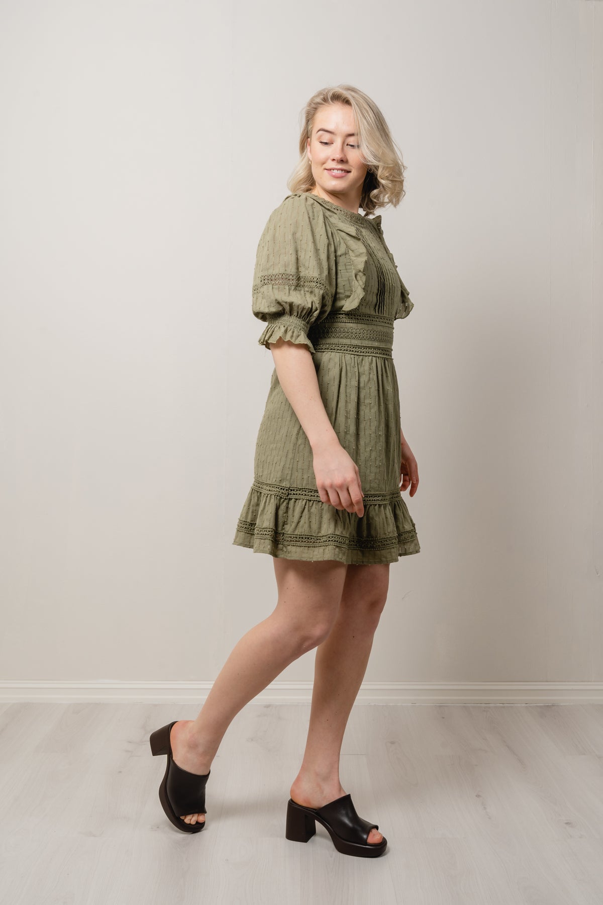 Leandra Dress - Oil Green