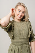 Leandra Dress - Oil Green