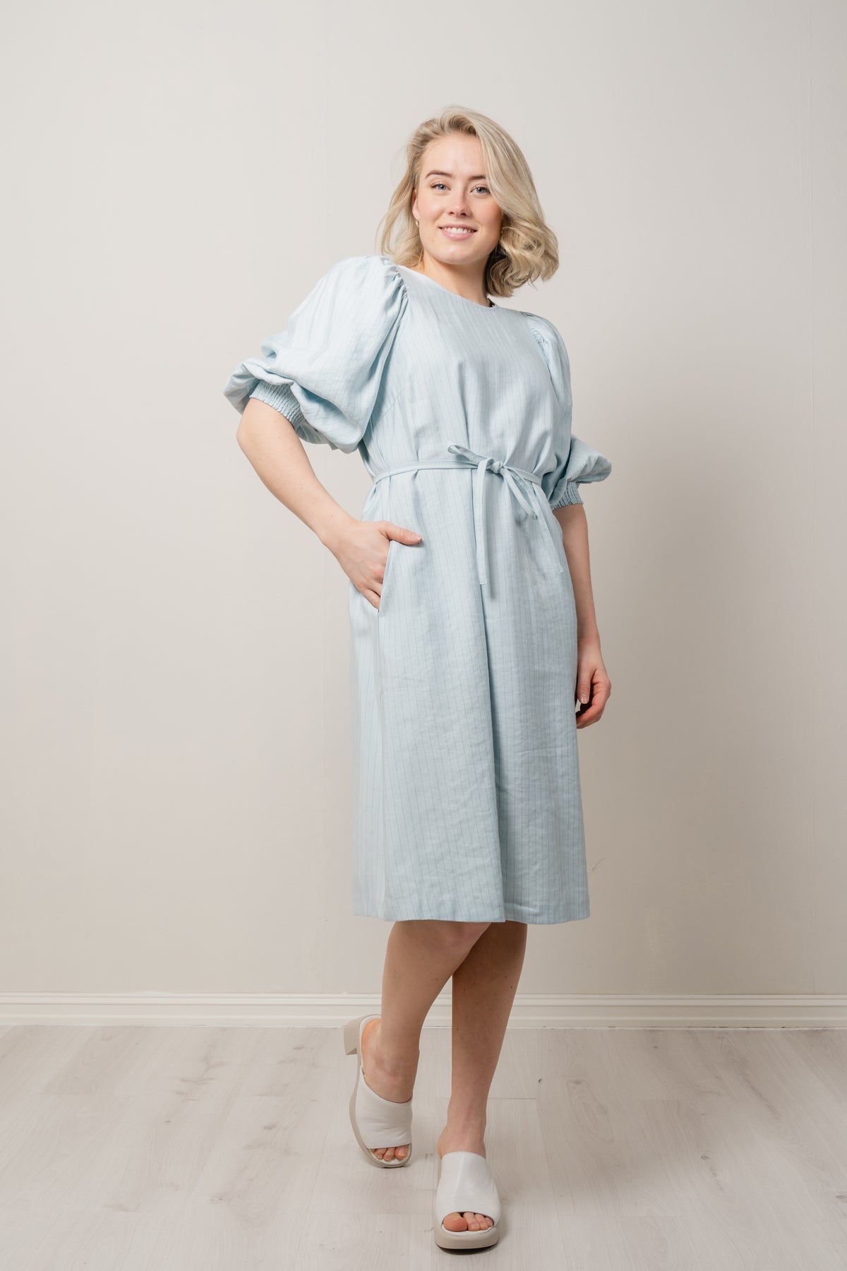 Joanita 3/4-klänning - Blue Stp