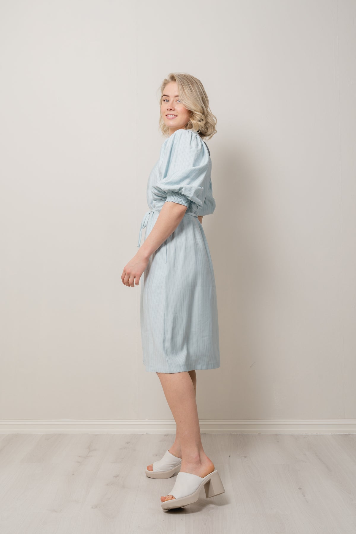 Joanita 3/4-klänning - Blue Stp