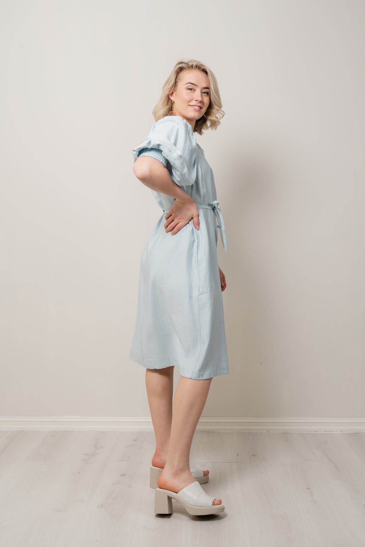 Joanita 3/4-klänning - Blue Stp