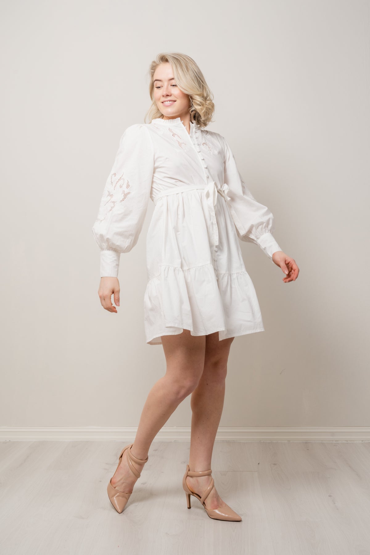 Yaszira LS Shirt Dress - Star White