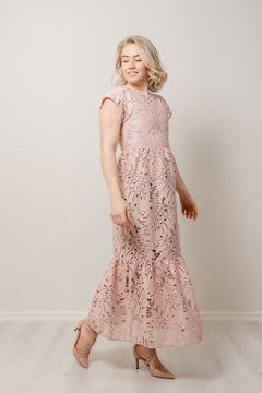 Ruth Lace Dress - Dusty Pink