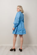 Yaszira LS Shirt Dress - Azure Blue