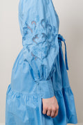 Yaszira LS Shirt Dress - Azure Blue