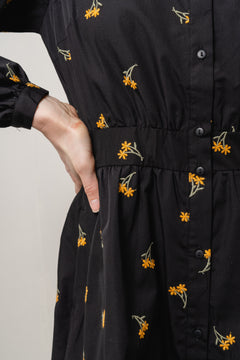 Nannie Nona Shirt Dress EMB - Black/Flower