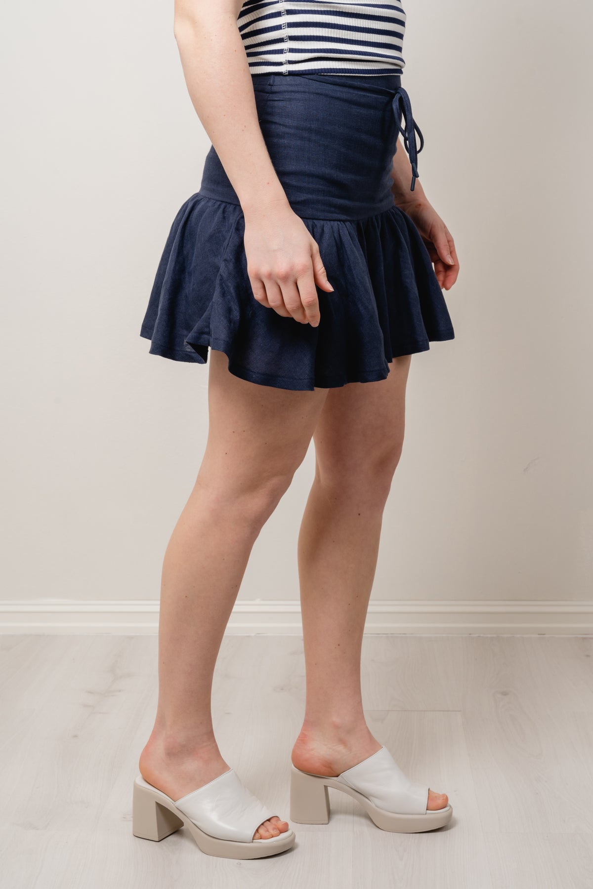 Villie Linen Skirt - Navy