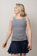 DagnaIW Striped Tank - Whisper White/Marine Blue