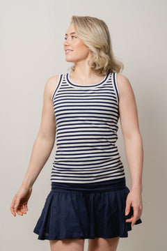 DagnaIW Striped Tank - Whisper White/Marine Blue