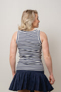 DagnaIW Striped Tank - Whisper White/Marine Blue