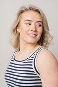 DagnaIW Striped Tank - Whisper White/Marine Blue
