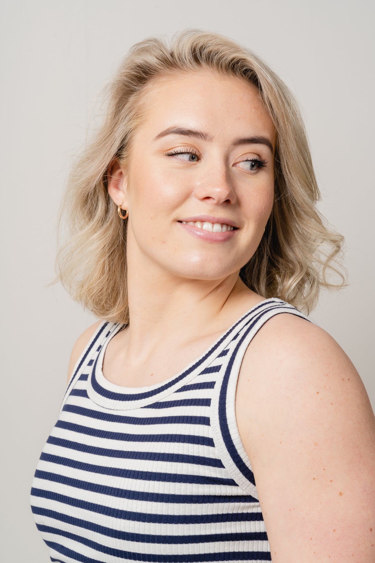 DagnaIW Striped Tank - Whisper White/Marine Blue