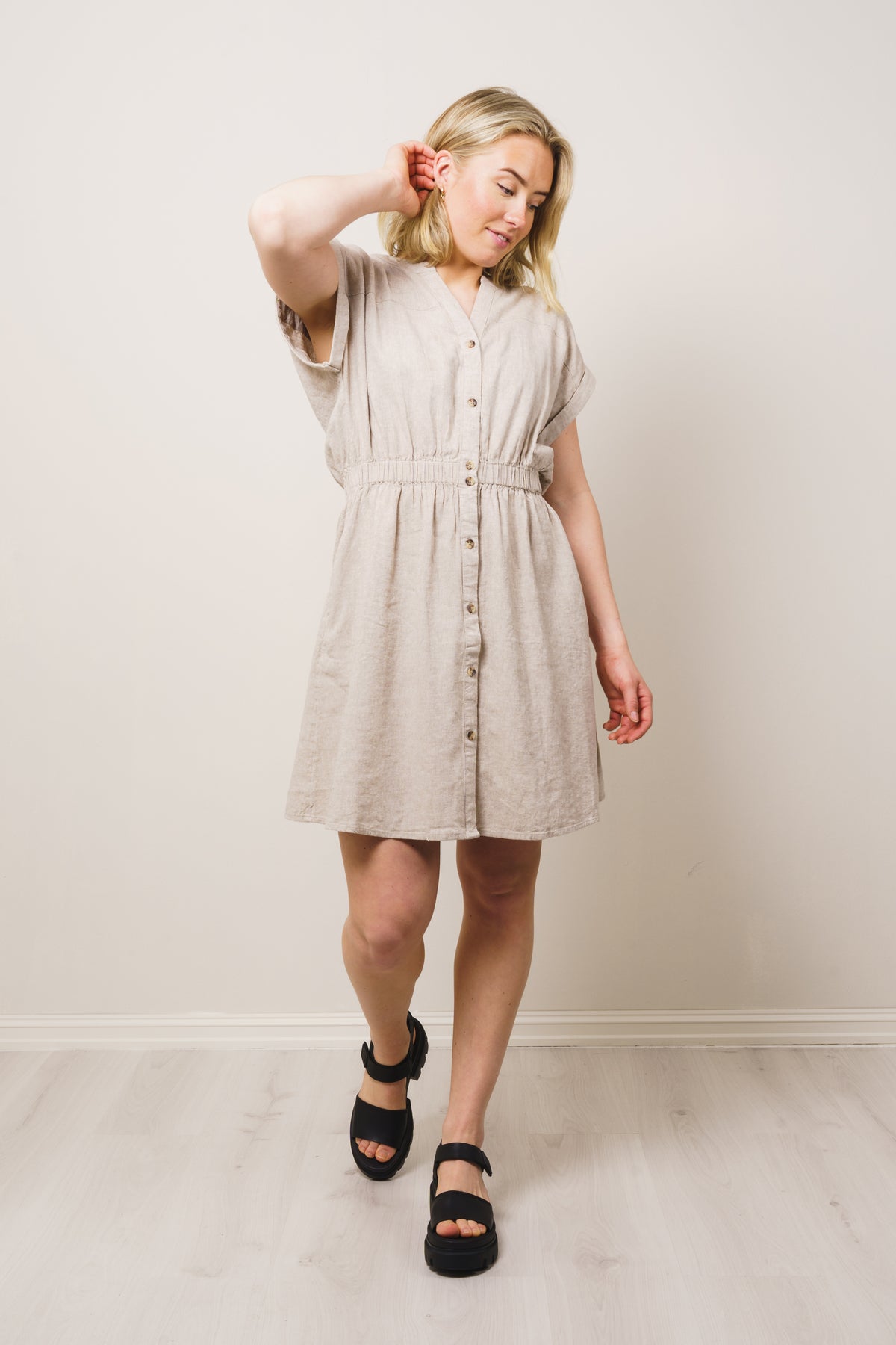 Karima Ginia Ss Shirt Dress - Sand