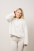 Florie Cotton Zip Knit - Snow White