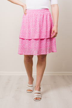 Elanina Rikkelie Short Skirt Aop - White Flowers