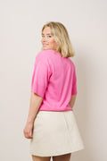 Eslina Rachelle 2/4 V Neck Pullover - Aurora Pink