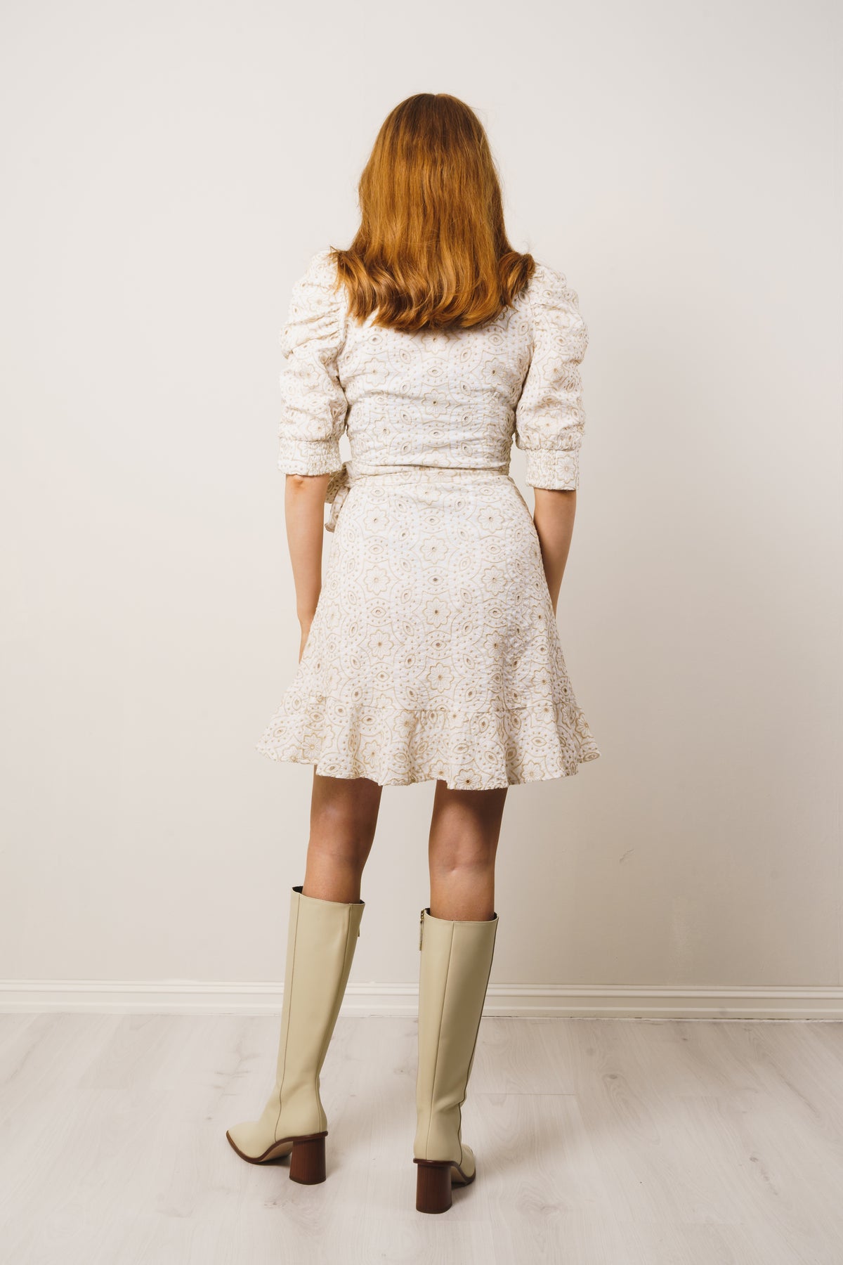 Valkyrie Broderie Anglaise Dress - Off White/Sand