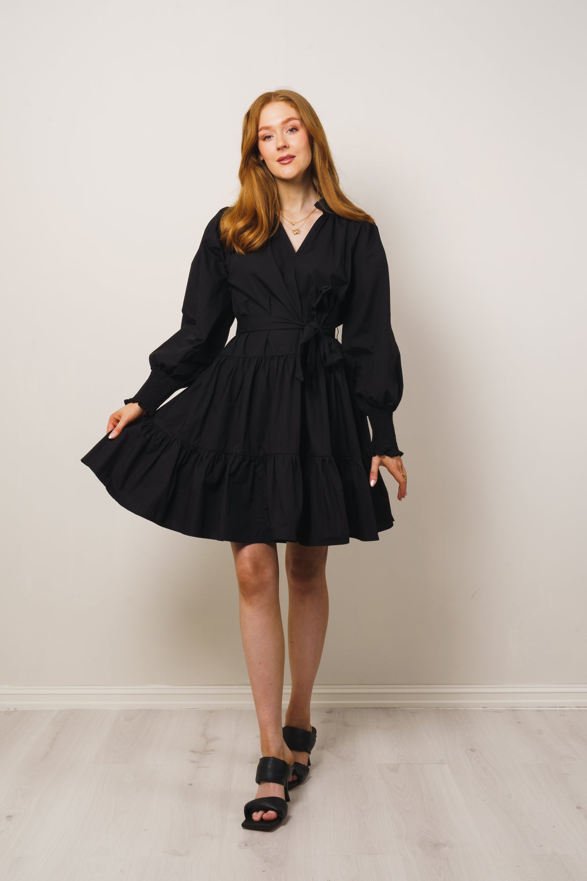 Delphine Poplin Dress - Black