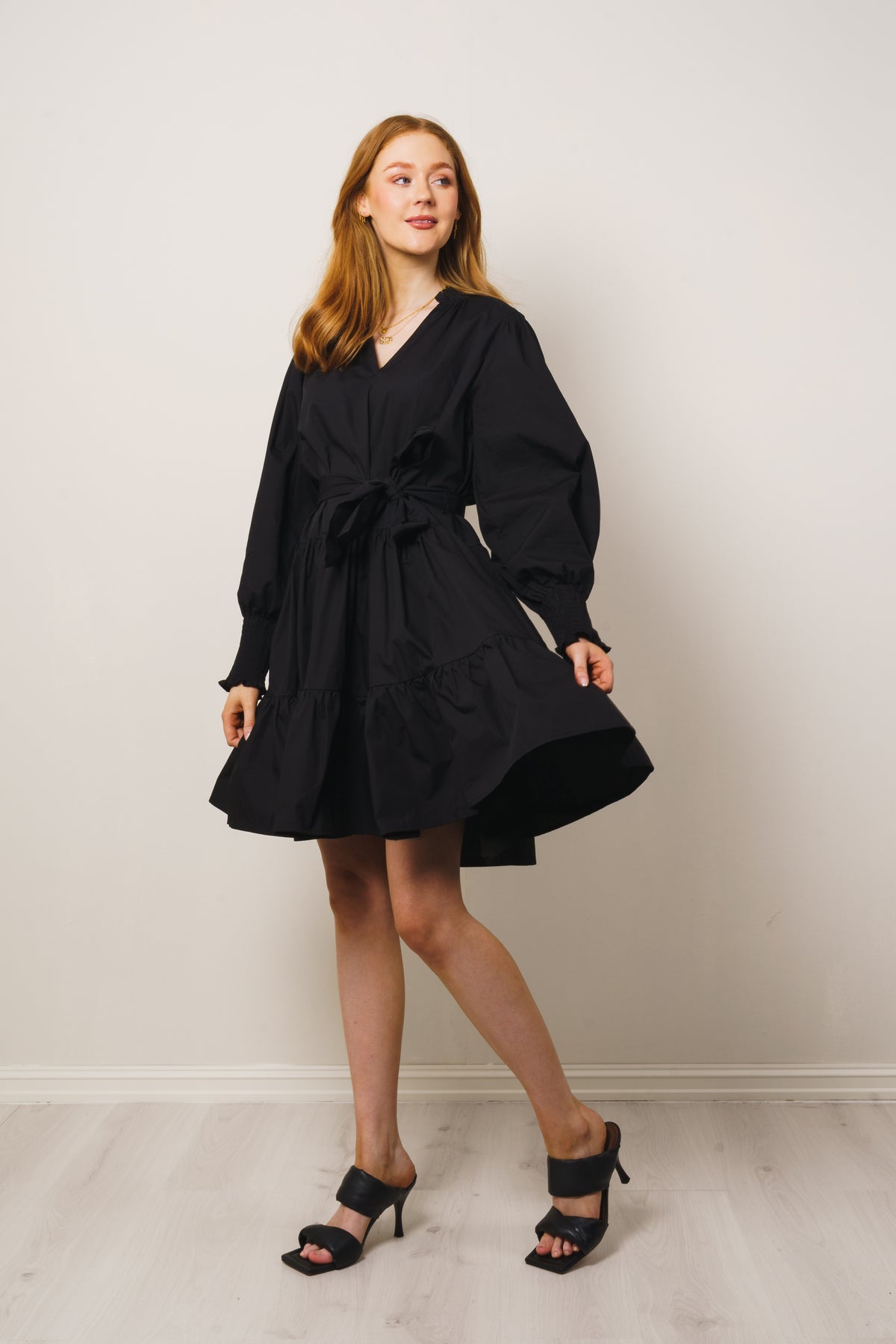 Delphine Poplin Dress - Black