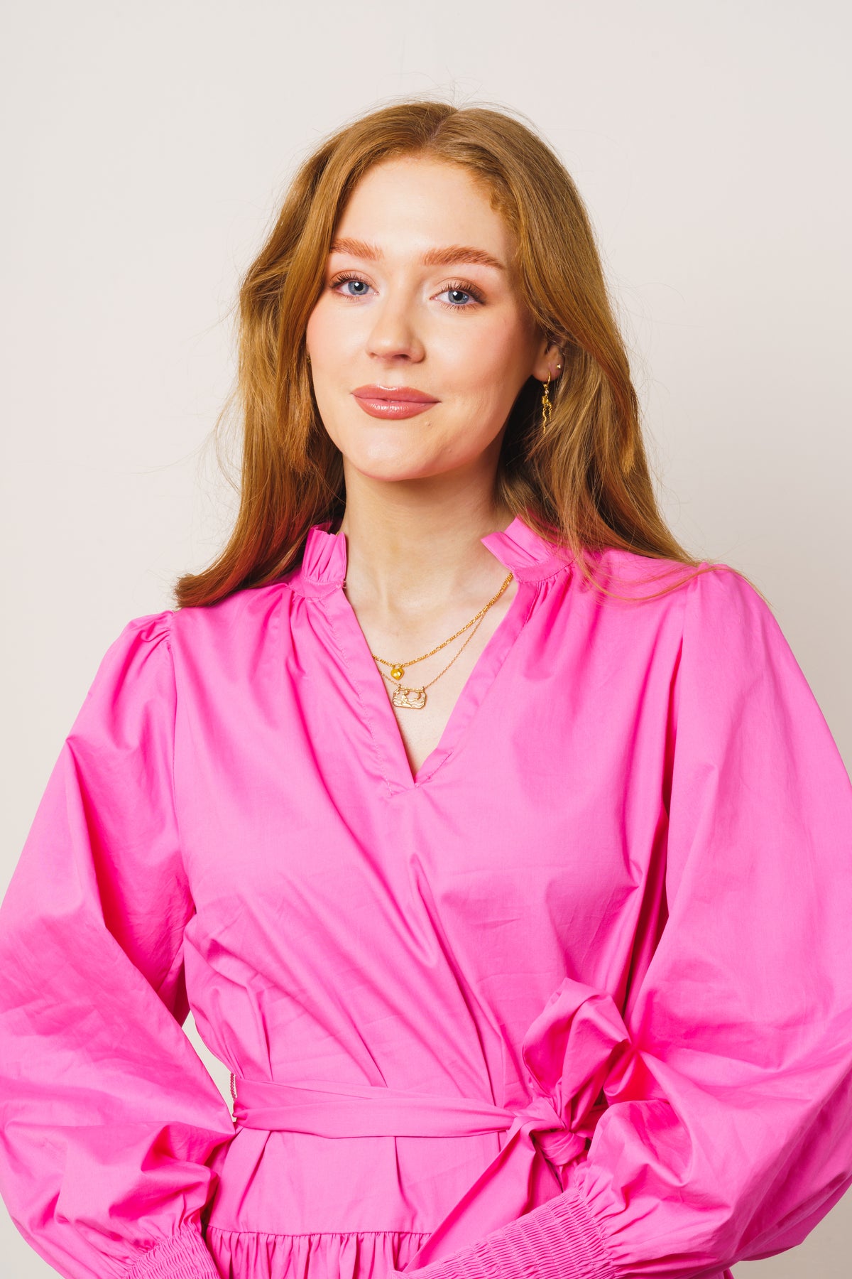 Delphine Poplin Dress - Pink