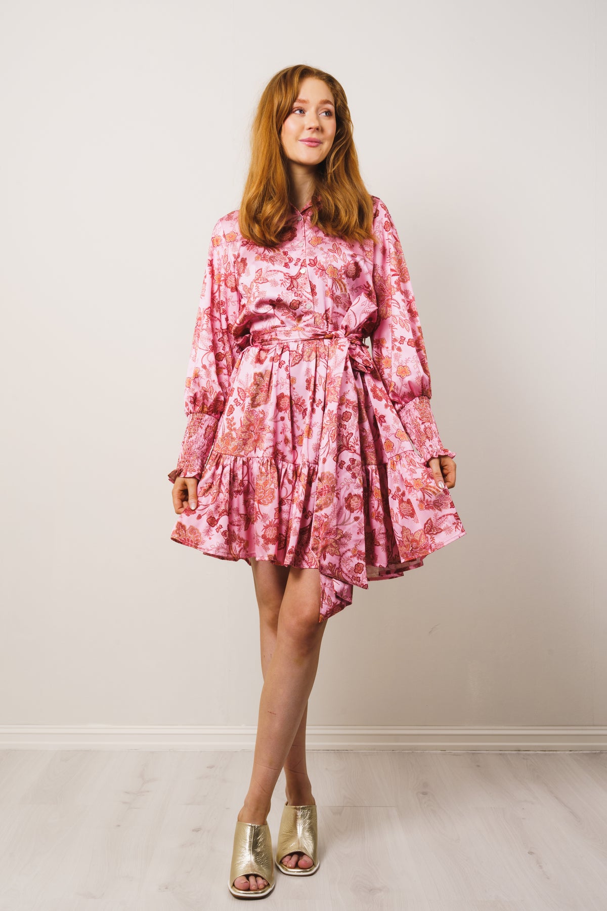 Saga Wide Dress - Pink Paisley