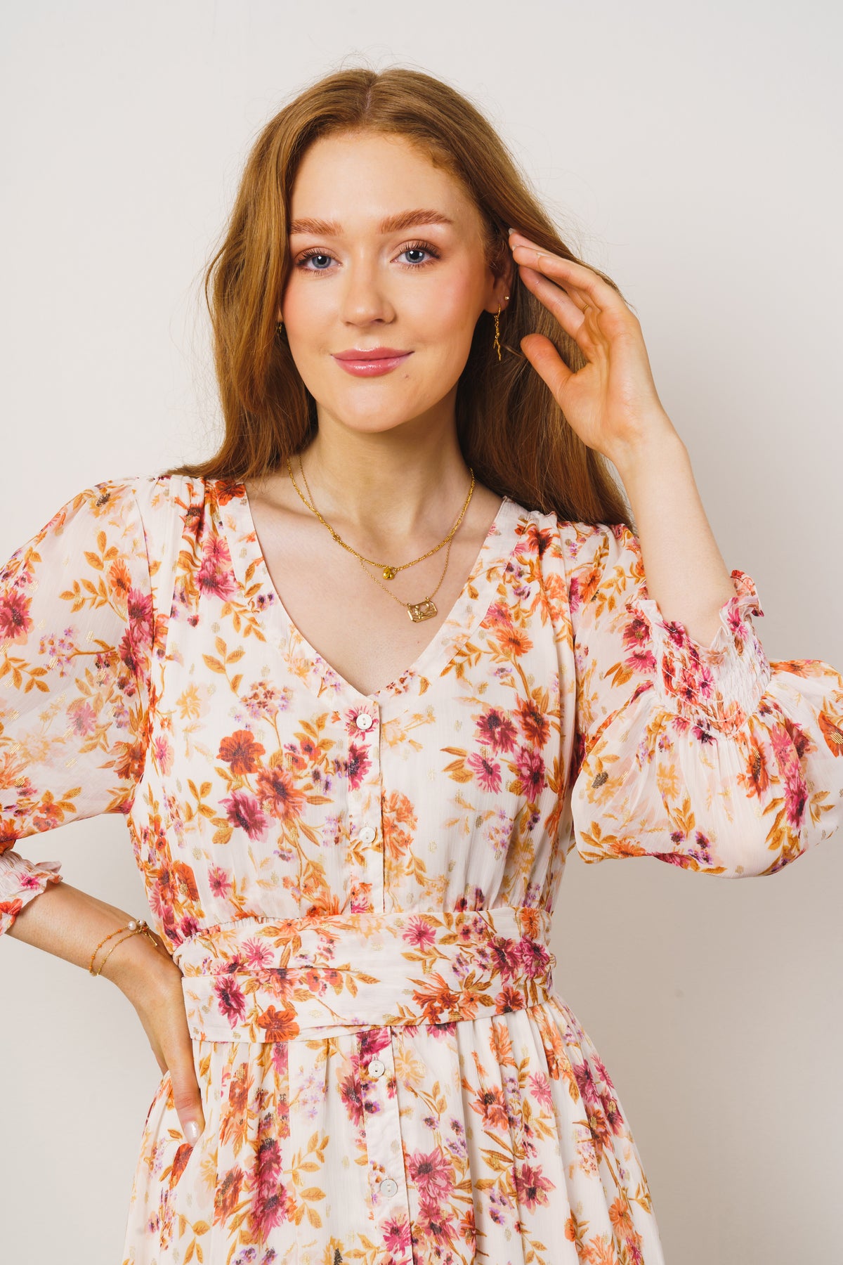 Gyri Golden Flower Dress - Indian Summer