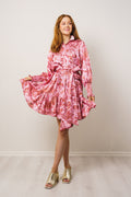 Saga Wide Dress - Pink Paisley