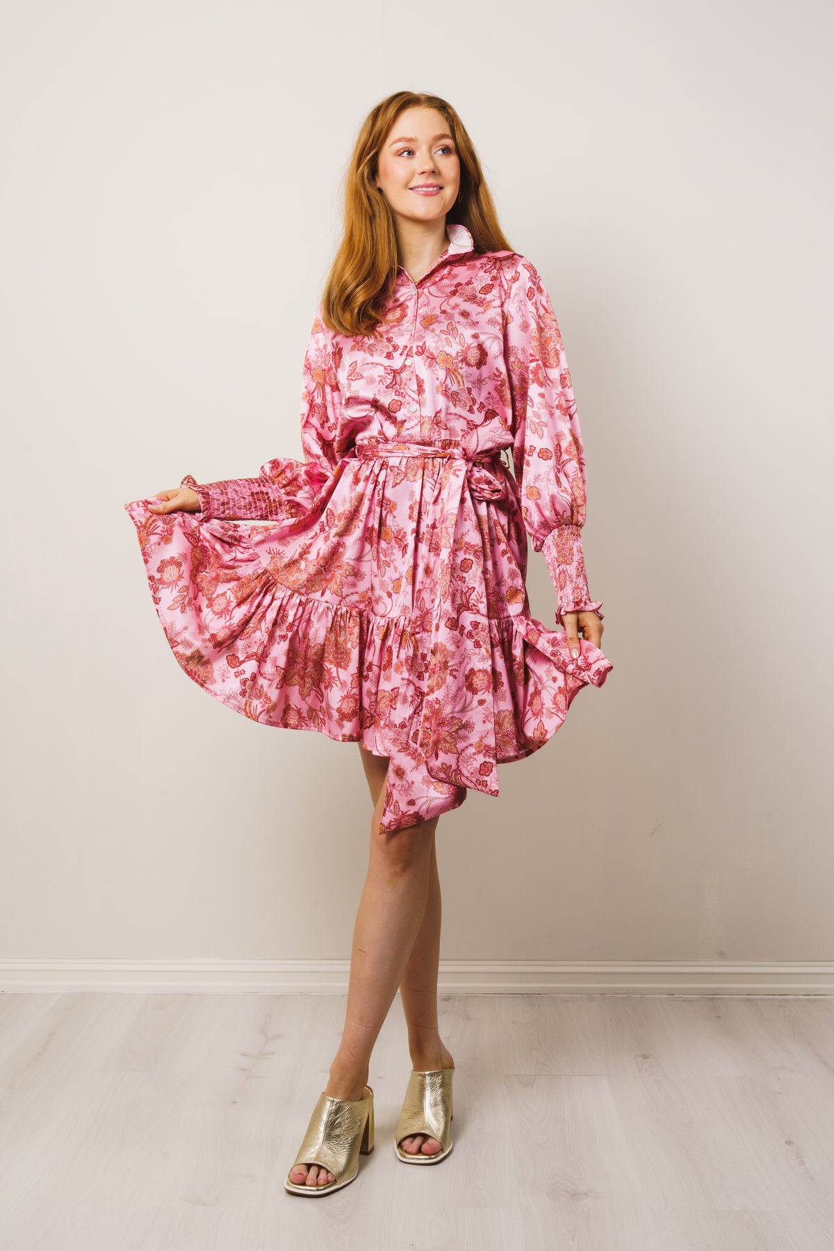 Saga Wide Dress - Pink Paisley