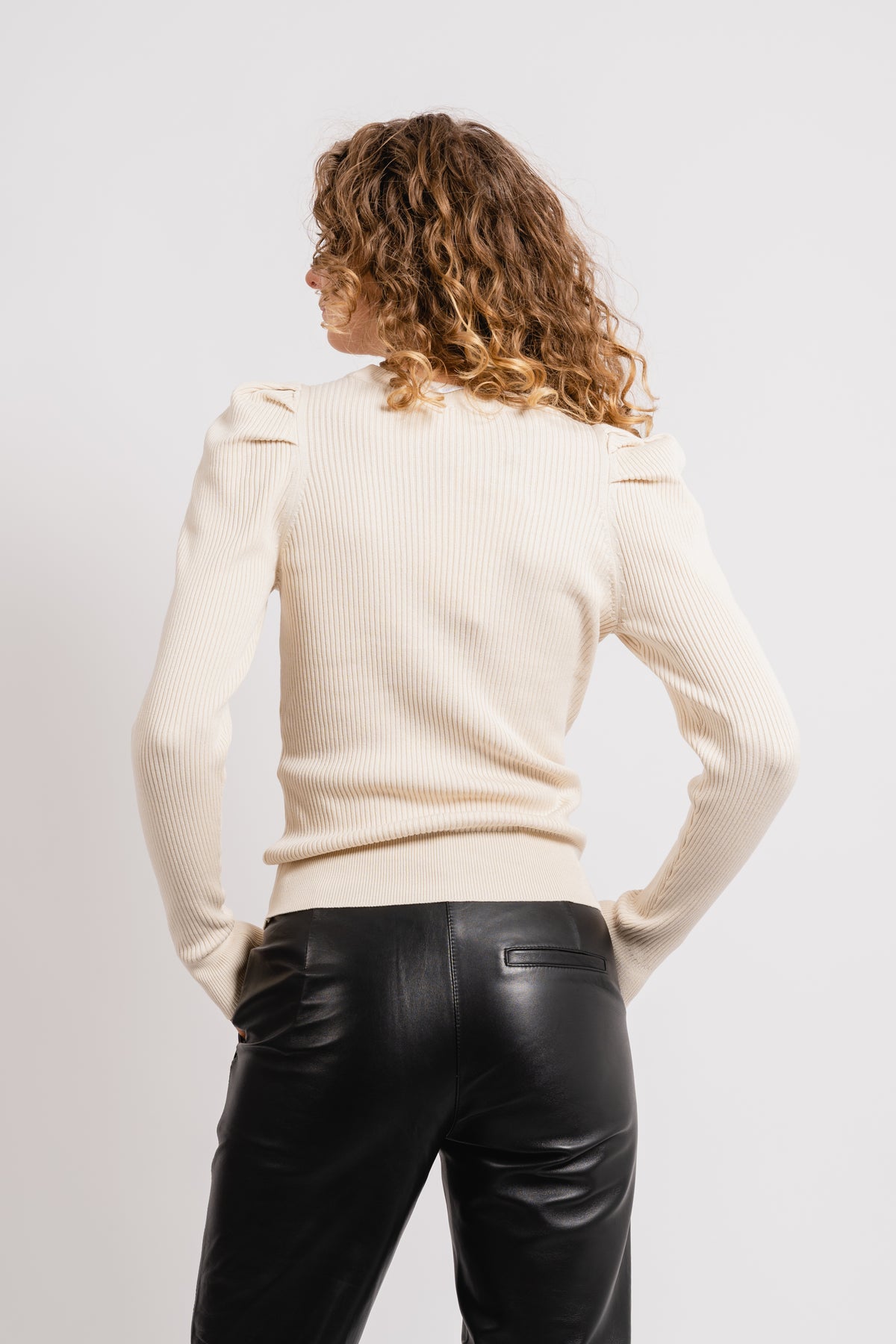 Isla Ls Knit O-Neck - Birch