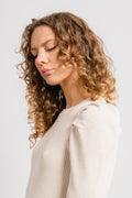 Isla Ls Knit O-Neck - Birch