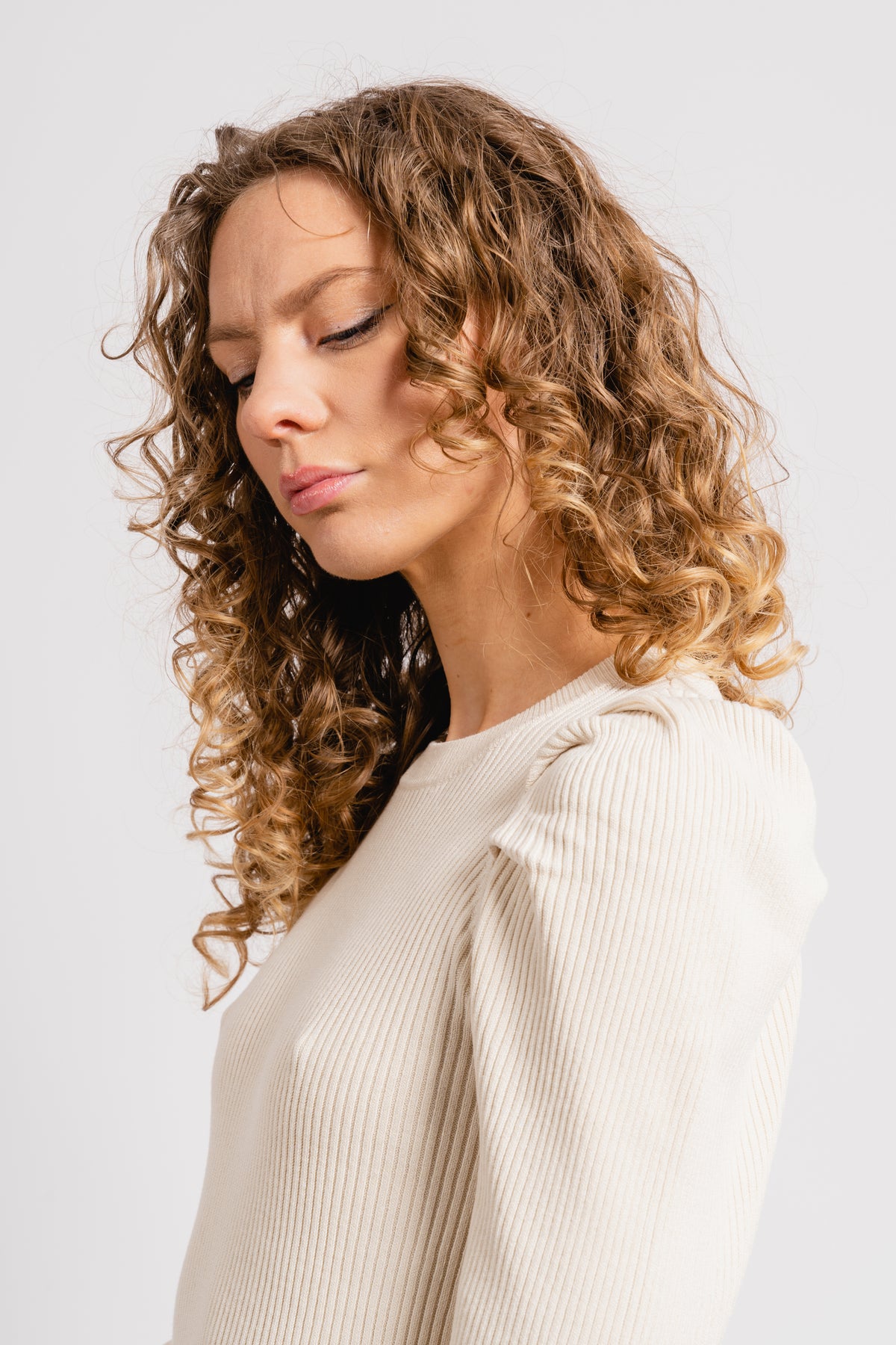 Isla Ls Knit O-Neck - Birch