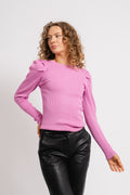 Isla Ls Knit O-Neck - Cyclamen
