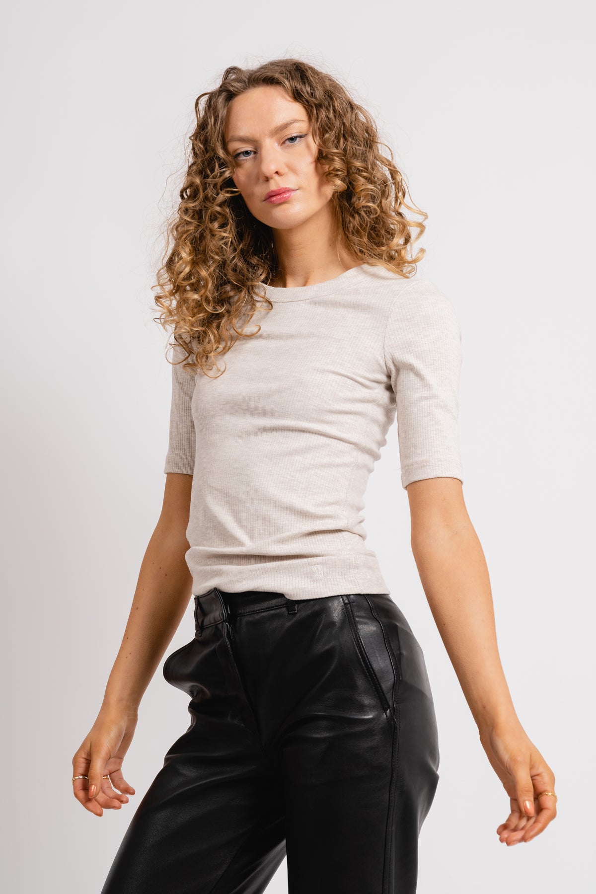 DagnaIW Melange T-Shirt - Ecru