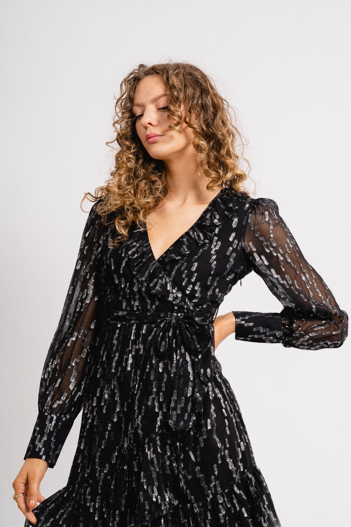 Cordelia Dress - Black Starry Night