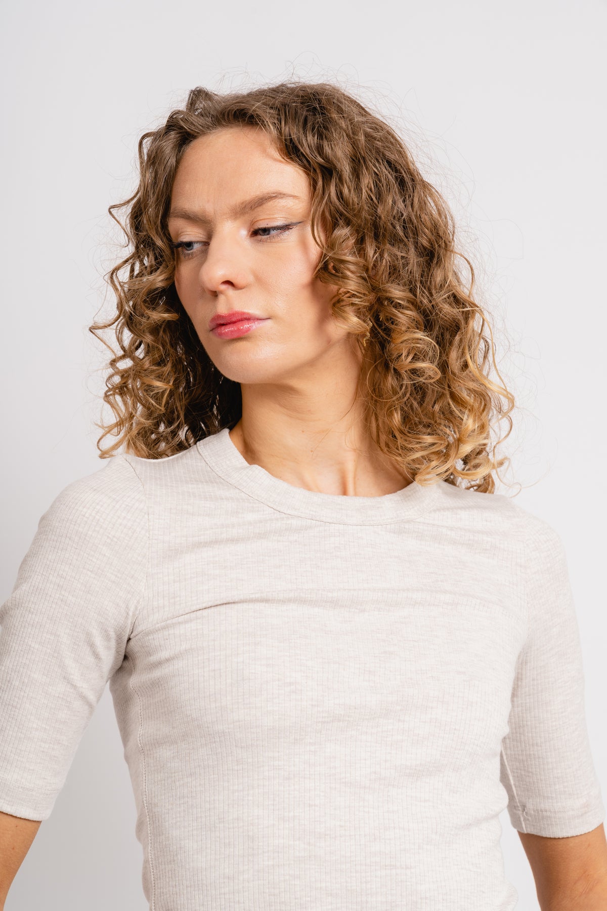 DagnaIW Melange T-Shirt - Ecru