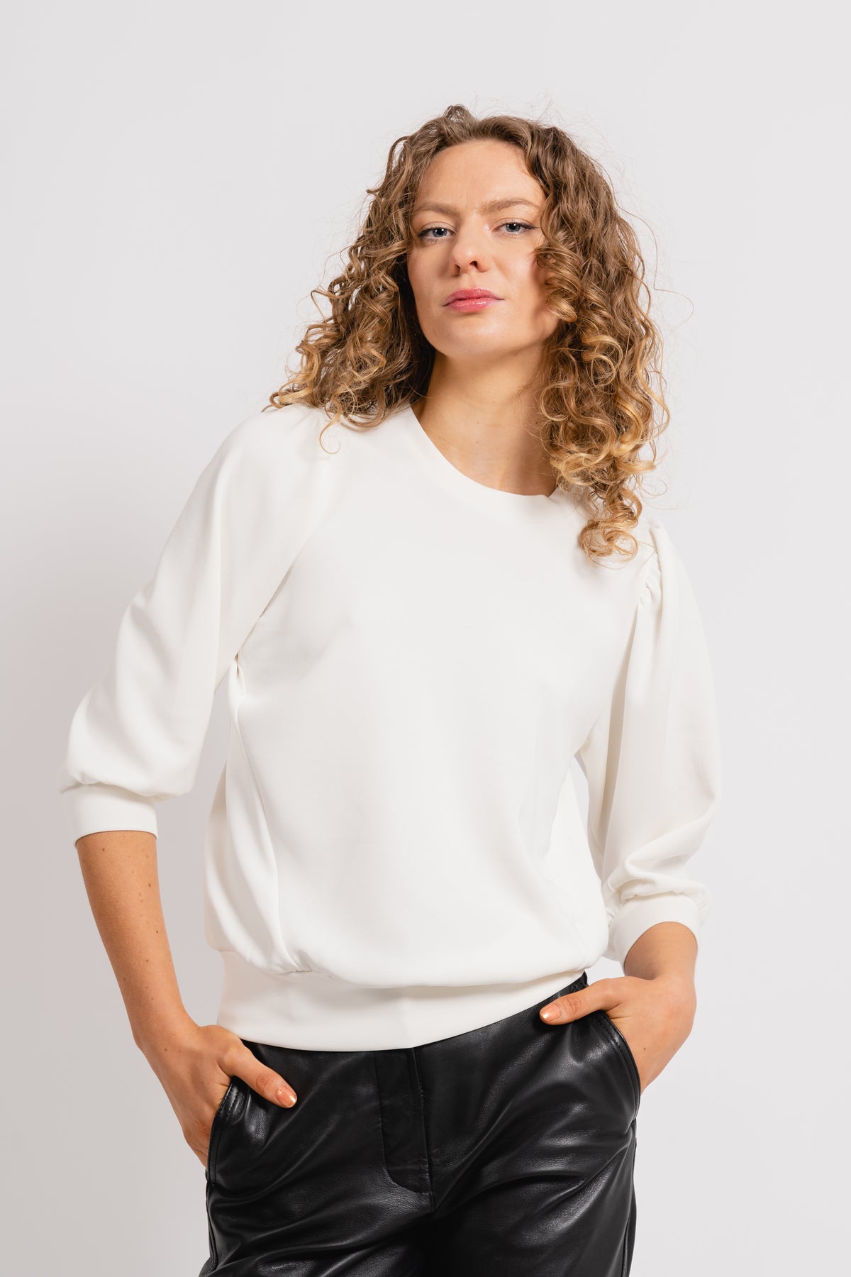 Tenny 3/4 Sweat Top - Snow White