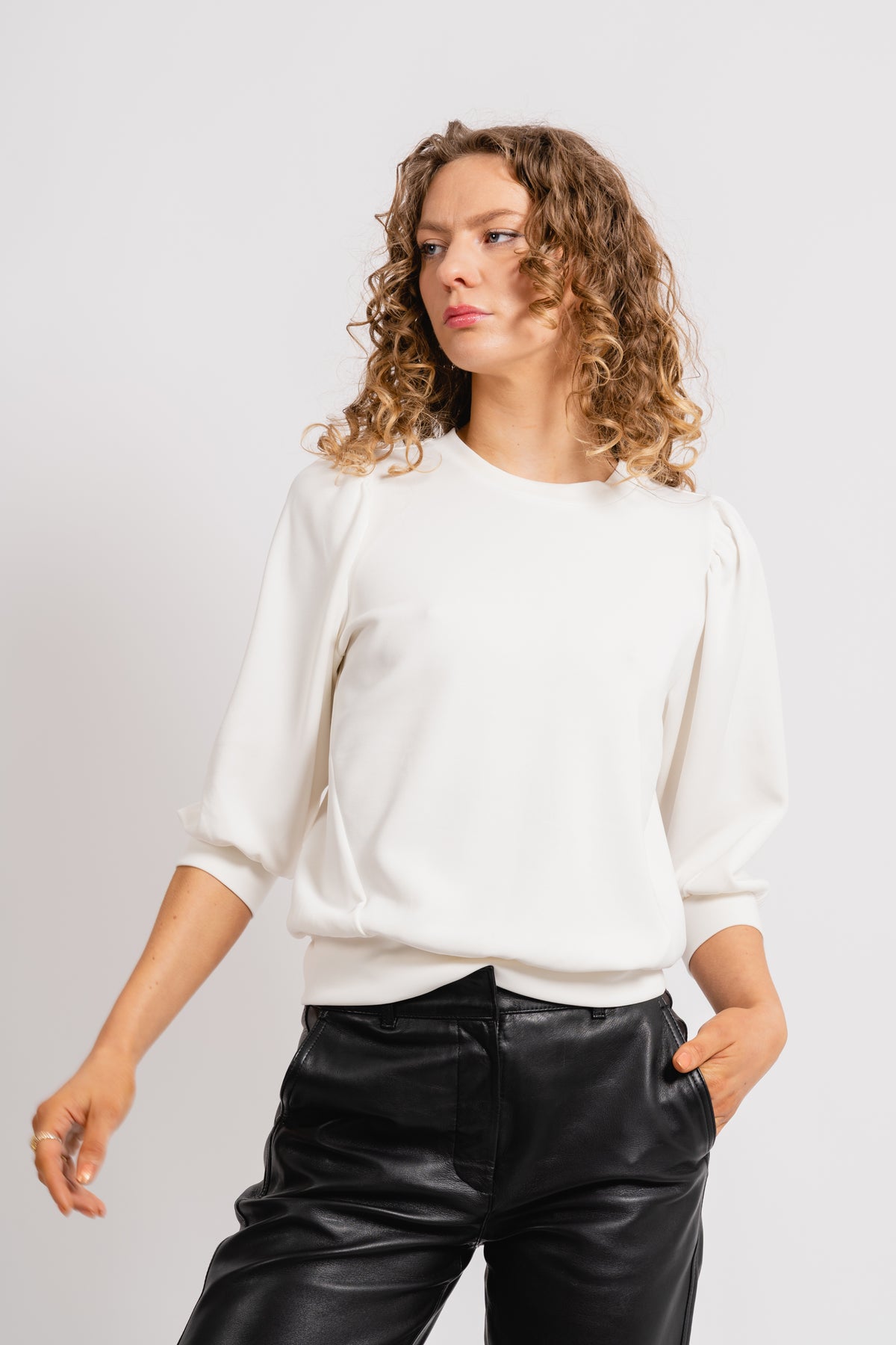 Tenny 3/4 Sweat Top - Snow White