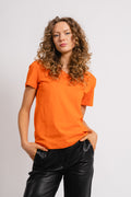 Essential Ss V-Neck Tee - Orangeade