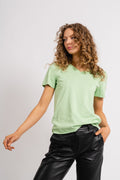 Essential Ss V-Neck Tee - Pistachio Green