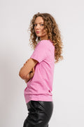 Myessential Ss O-Neck Tee - Cyclamen