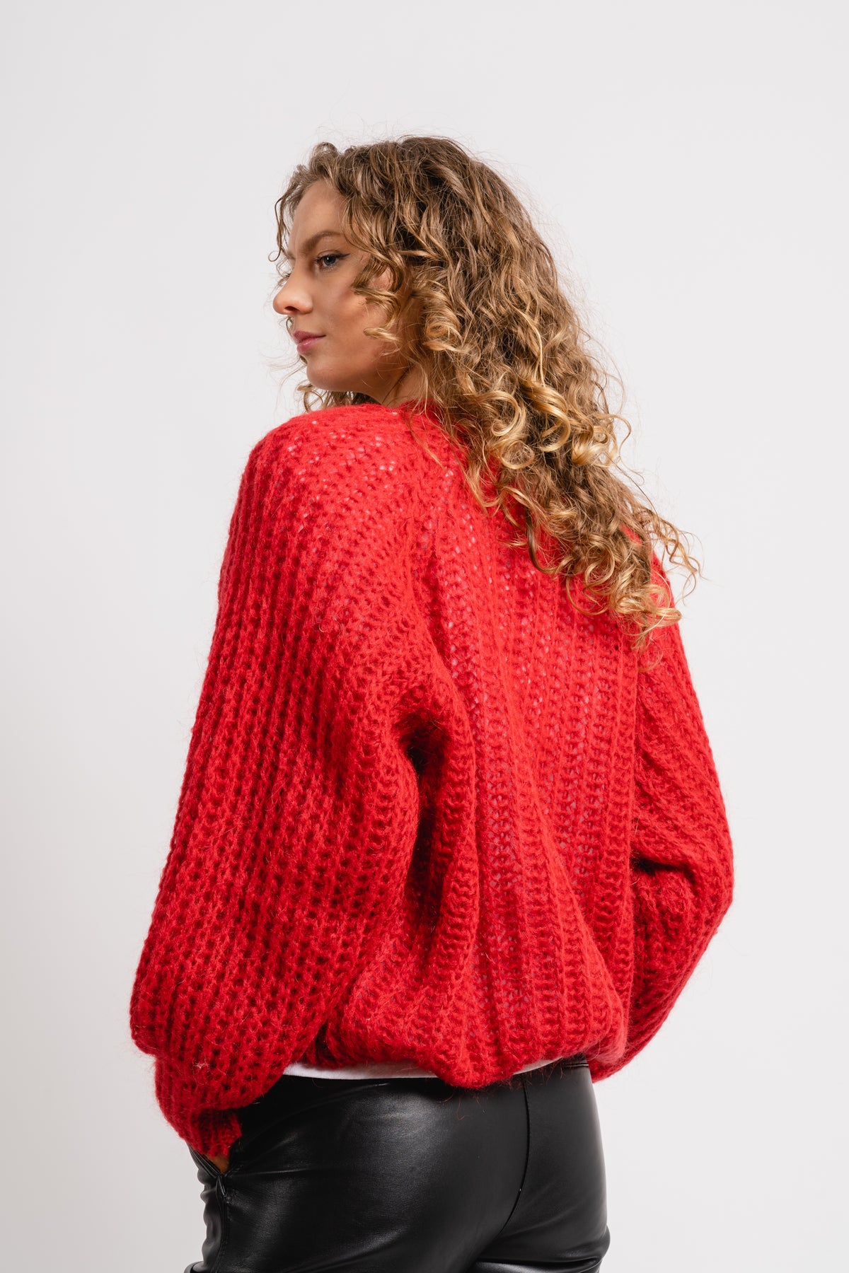 Joseph Cardigan Solid - Dark Red